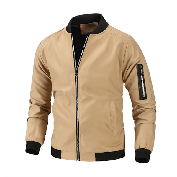 Bomberjakke for menn - Varsity Flight Jacket Khaki S