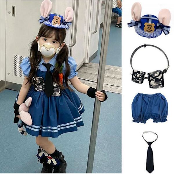 Anime Tegneserie Kanin Politibetjent Pige Cos Tøj 120CM