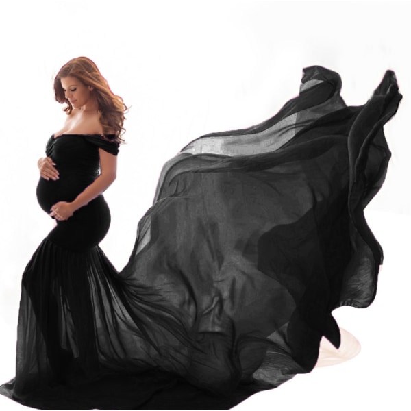 Gravidklänning för fotografering Gravidklänningar black