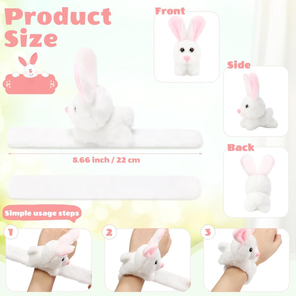 Valentinsdag Gave, 2 stk. Fyldte Dyr Slap Armbånd rabbit