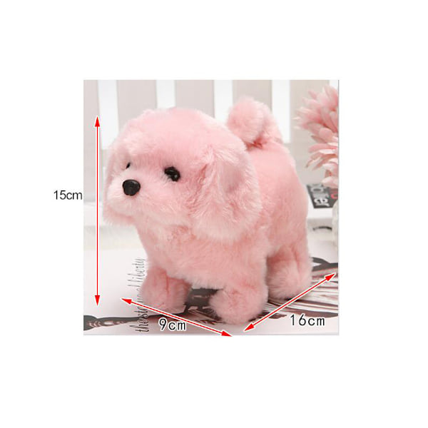 Barnpresent Simulation Plysch Elektrisk Valp Husdjur Leksak Hund Kan Gå Och Kalla Leksakshund pink