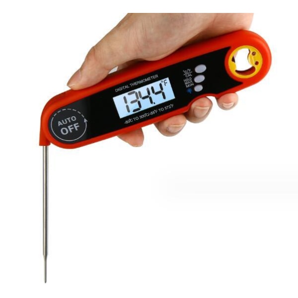 Foldbar Vandtæt Madtermometer Red