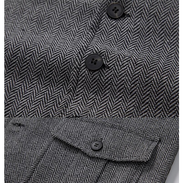 Herrar Casual Singelknäppt Väst Gray XL