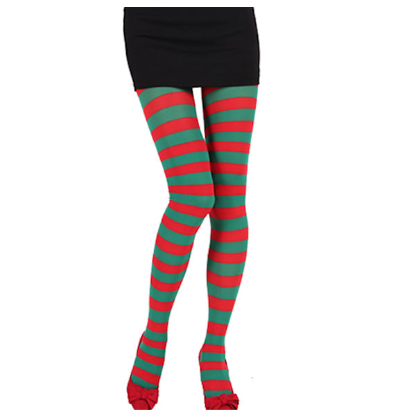 2st Kvinnor långrandiga strumpor Halloween strumpor red green