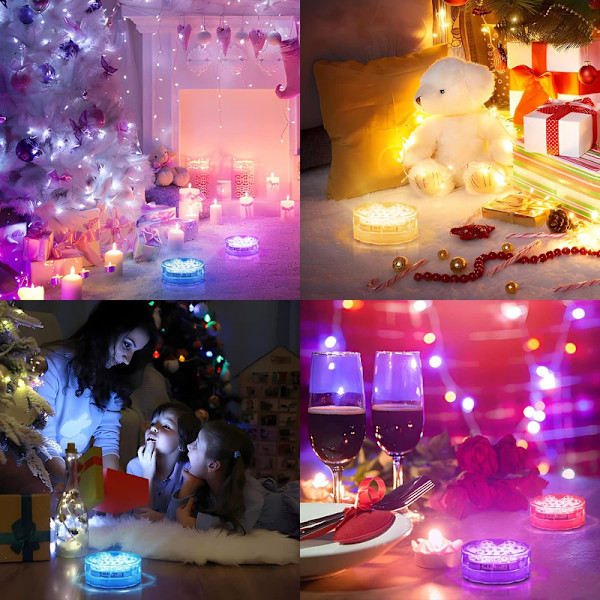 Nedsänkbara LED-lampor, LED-färgförändrande poollampor med fjärrkontroll 2PCS