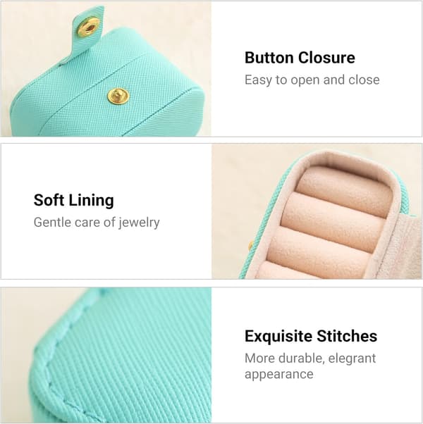 Mini Ringförvaringslåda Organizer Resesmyckeskrin Blue