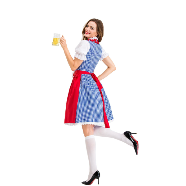 Damkläder Oktoberfestklänning Tysk Dirndlklänning 2-delad för Bayerisk Karneval XL