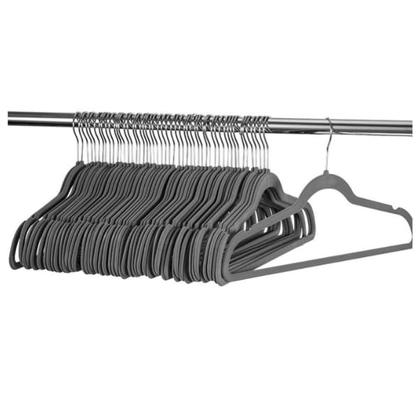 Sammetsgalgar 10-pack, Premium klädhängare grey
