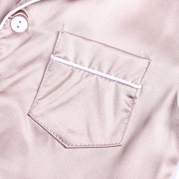 Satin Pyjamas Set i Siden, Kortärmad, Barnkläder för Sovkläder apricot 130