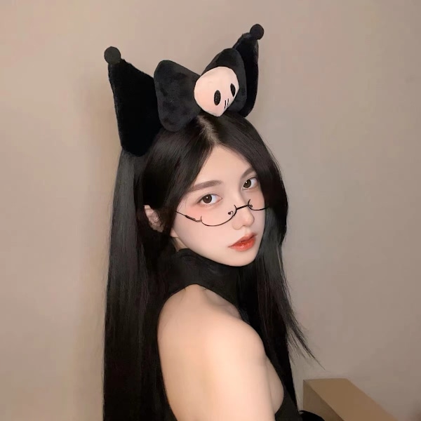 Söt Hårklämma Plush Öron Hårband, Kawaii Huvudbonad för Halloween