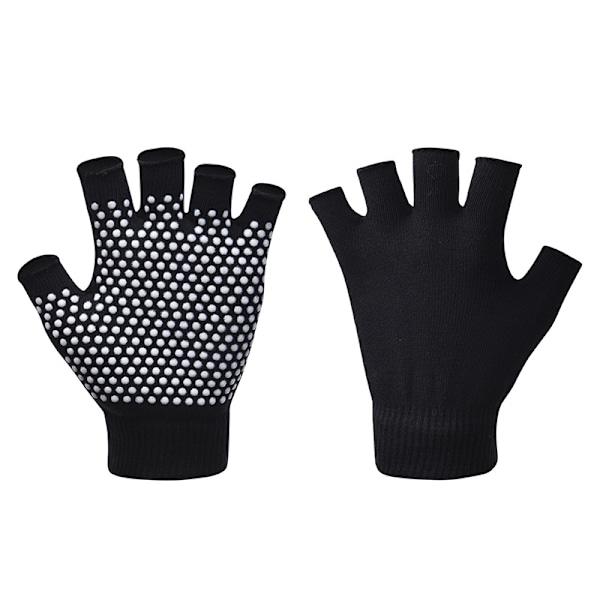 Fingerløse Yogahandsker med Skridsikre Teksturerede Perler Black
