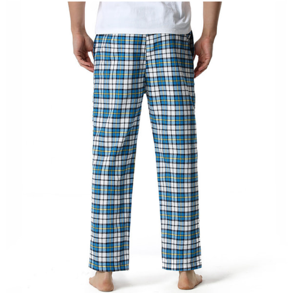 Supermjuka pyjamasbyxor i bomull för män light blue M