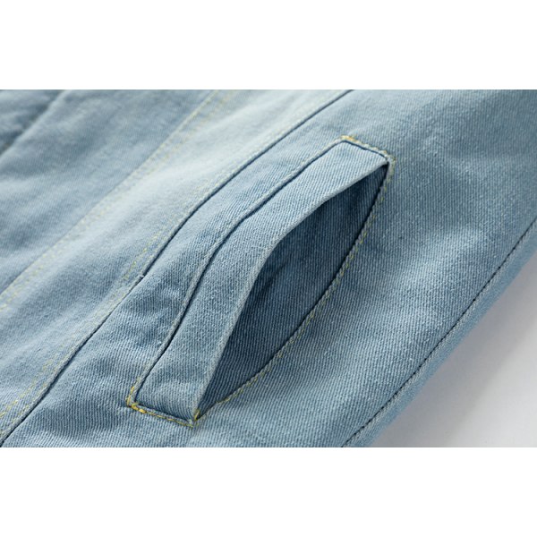 Mäns Fleecefodrad Jeansjacka Vinterjacka Light Blue XL