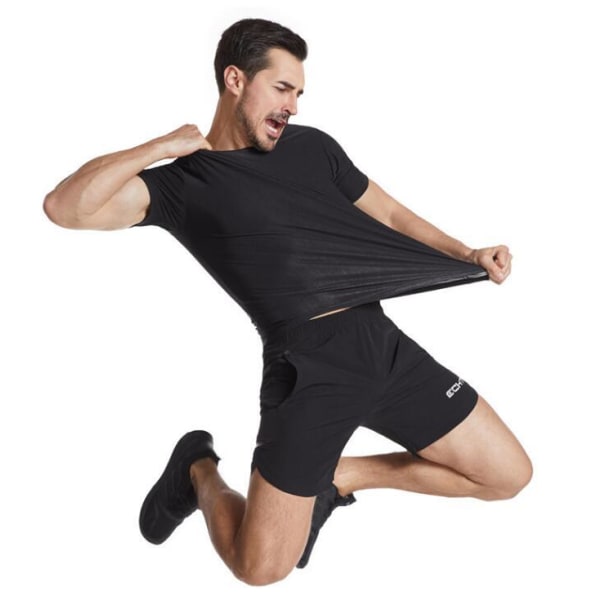 Sweat Bastu Viktminskning Top, Gym Workout Sweat dräkter för män S