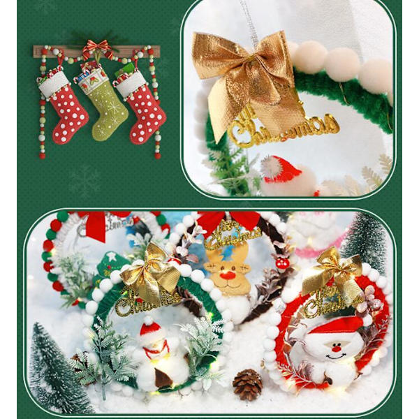 Håndlaget DIY-krans med lys til jul Tree