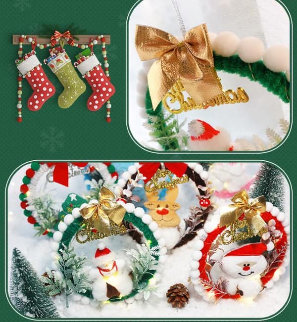 Håndlavet DIY Julekrans med Lys White