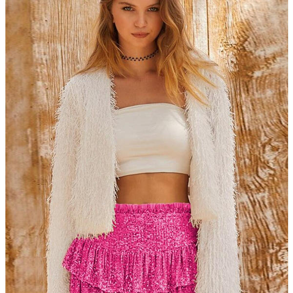 Kvindesexy Sequin Kort Skørt Rose S