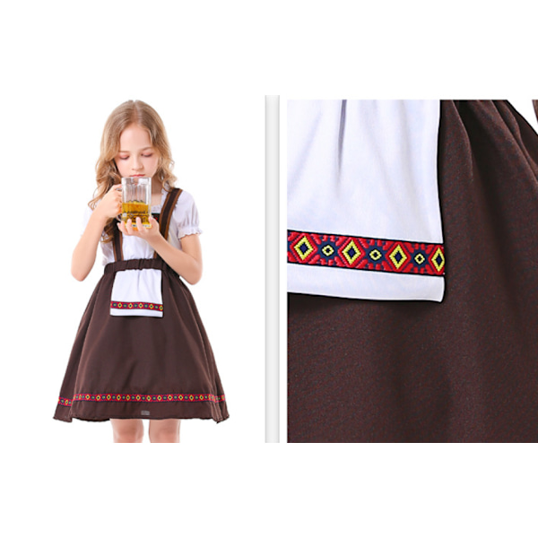 Tyttöjen 2-osainen Baijerilainen Oktoberfest-asu Saksalaisten Dirndl-mekkojen kanssa M
