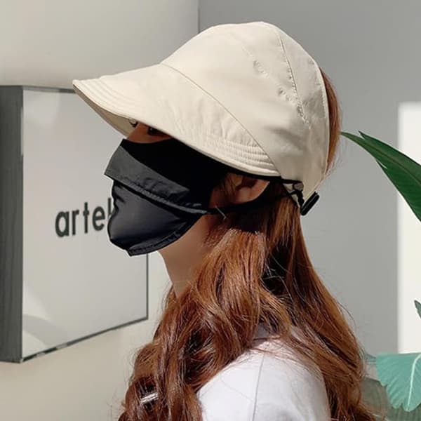 Utomhus UV-skydd ihålig topp solhatt, solhatt för kvinnor white