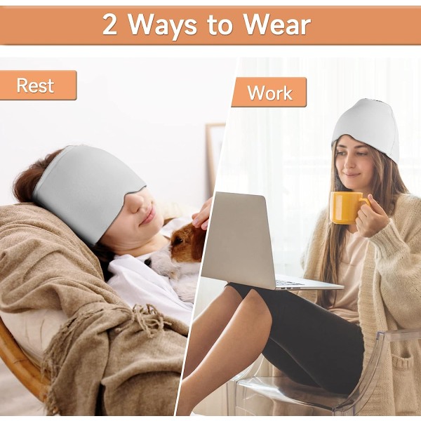 Huvudvärk Förkylning Migrän Relief Head Ice Pack Wrap Gray Double Layer