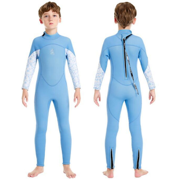 Barn One Piece långärmad baddräkt blue M