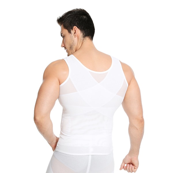 Bröstkompressionströja för män, Shapewear white L