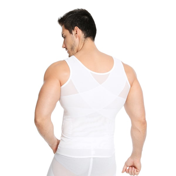 Bröstkompressionströja för män, Shapewear white M