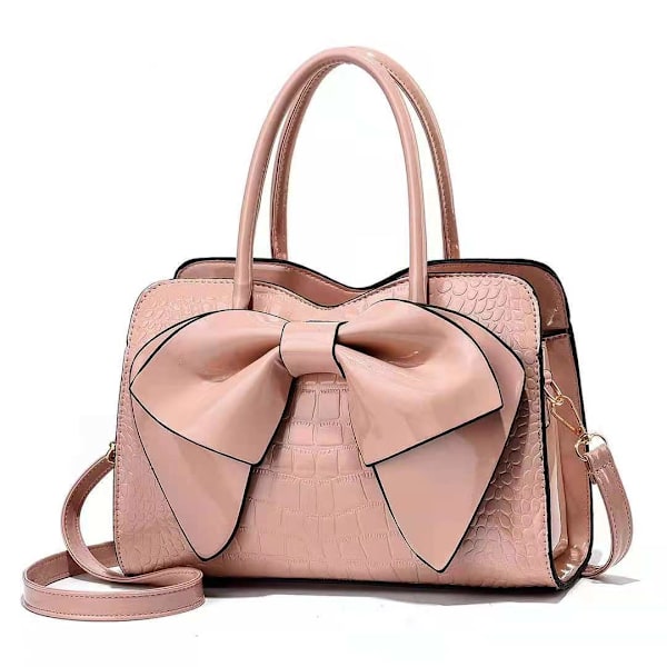 Damväska Fjäril Ljus Läder Handväska Pink