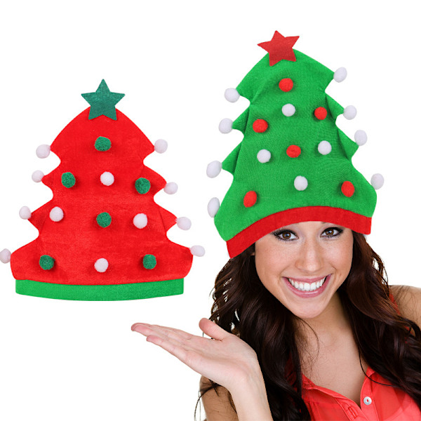 2 st Unisex Julgran Hatt 30*36CM