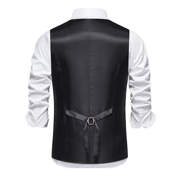 Herrar Casual Singelknäppt Väst Gray 2XL