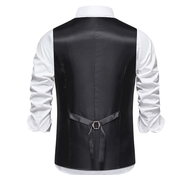 Herre Casual Singelbryst Vest Gray M