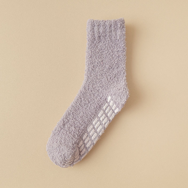 Vintermjuka tofflor strumpor, plysch sovfooties 1 par Purple