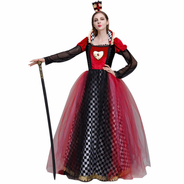 Kvinnors Queen Of Hearts kostym Halloween L