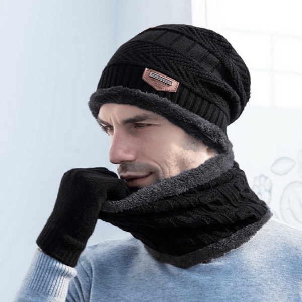 Vinter mössa Halsduk Handskar Set grey