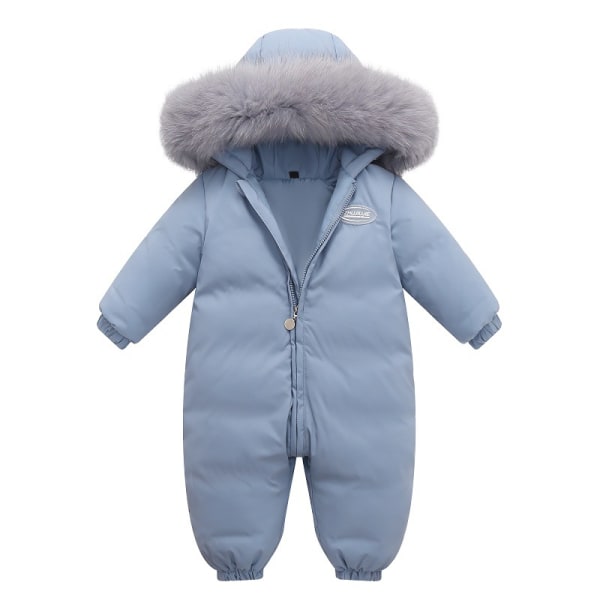 Baby Girls Winter Romper, Snowsuit Down Skiduit Tjock Jumpsuit Blue 70cm