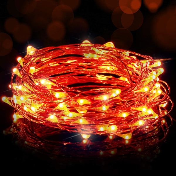 33ft 100 LED Orange Ljus för Halloween Yellow 10m