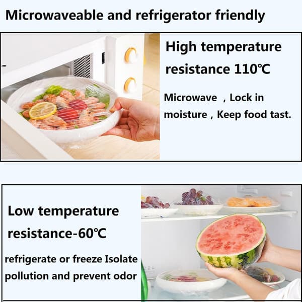 100 kpl elastisia elintarvikepeitteitä säilytyslaatikolla Green