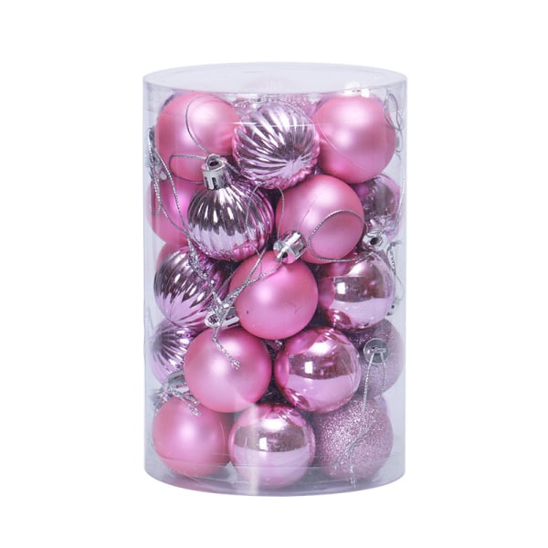 34 st julbollsprydnader Set för julgran pink