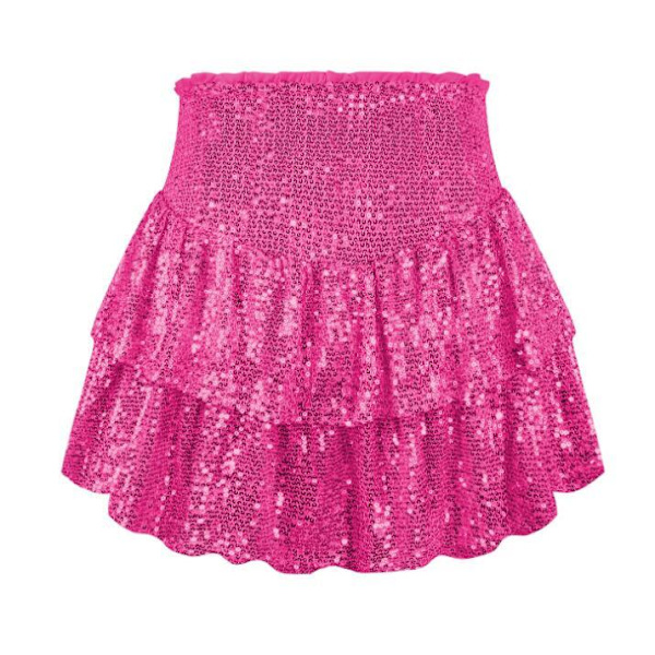 Kvinnors Mode Sexig Sekvens Kort Kjol Rose XS