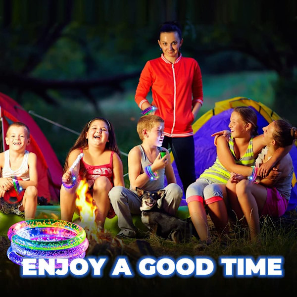 6st Glow Sticks LED-armband lyser upp leksaker Round