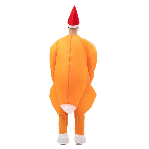 Tyrkiet Oppustelig Kostume til Voksne Tyrkiet Blæs Op Dragt Cosplay Tyrkiet Kostume Orange