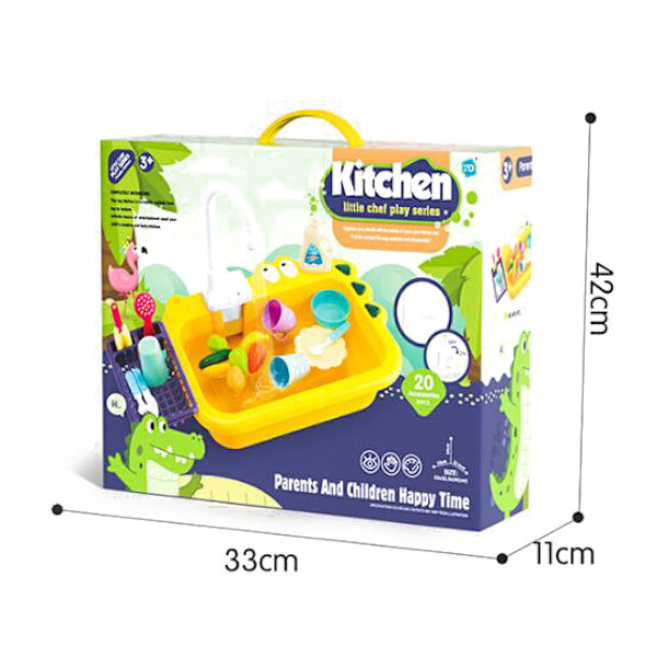 Diskbänk Play Set Diskmaskin Leksaker för barn green