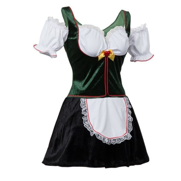 Tysk Oktoberfest Bayersk Øl-Jente Kostyme Dark Green S-M