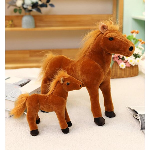 Sød Heste Plyslegetøj, Simulerings Pony Udstoppede Dyr dark brown 20cm