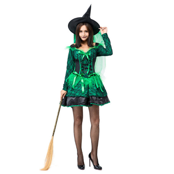 Halloween Vuxen häxa tutu kostym för kvinnor klä upp green