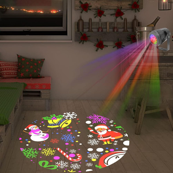 Julprojektor med LED-lampor, 16 bildskivor