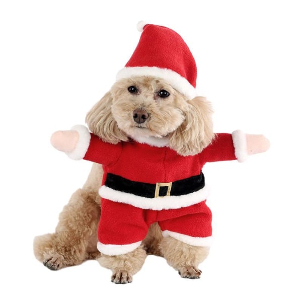 Jultomte Kostym för Små Hundar, Julkläder för Husdjur Style1 S