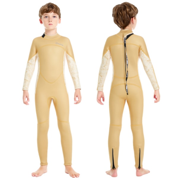 Våtdräkt för barn UV-skydd thermal baddräkt yellow XL