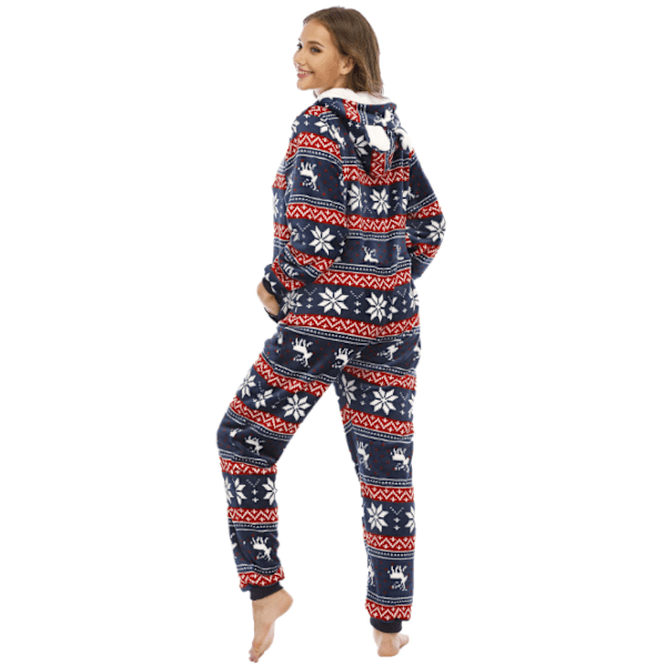 Kvinnors julen One Piece Long Loose Pyjamas M