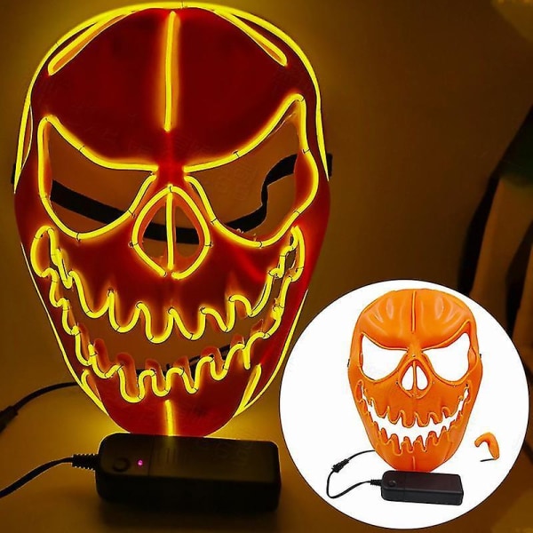 Halloween Led Mask Light Up Skrämmande mask Style 4